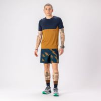 SCOTT TEE ENDURANCE TECH DARK BLUE ET BREAD BROWN Tee shirt running pas cher