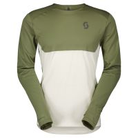 SCOTT TEE ENDURANCE TECH LS  HAY GREEN ET COTTON WHITE Tee shirt manches longues