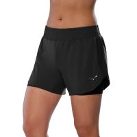 MIZUNO SHORT TRAILER 2 EN 1 WOS NOIR Short Running  avec sous short intégré