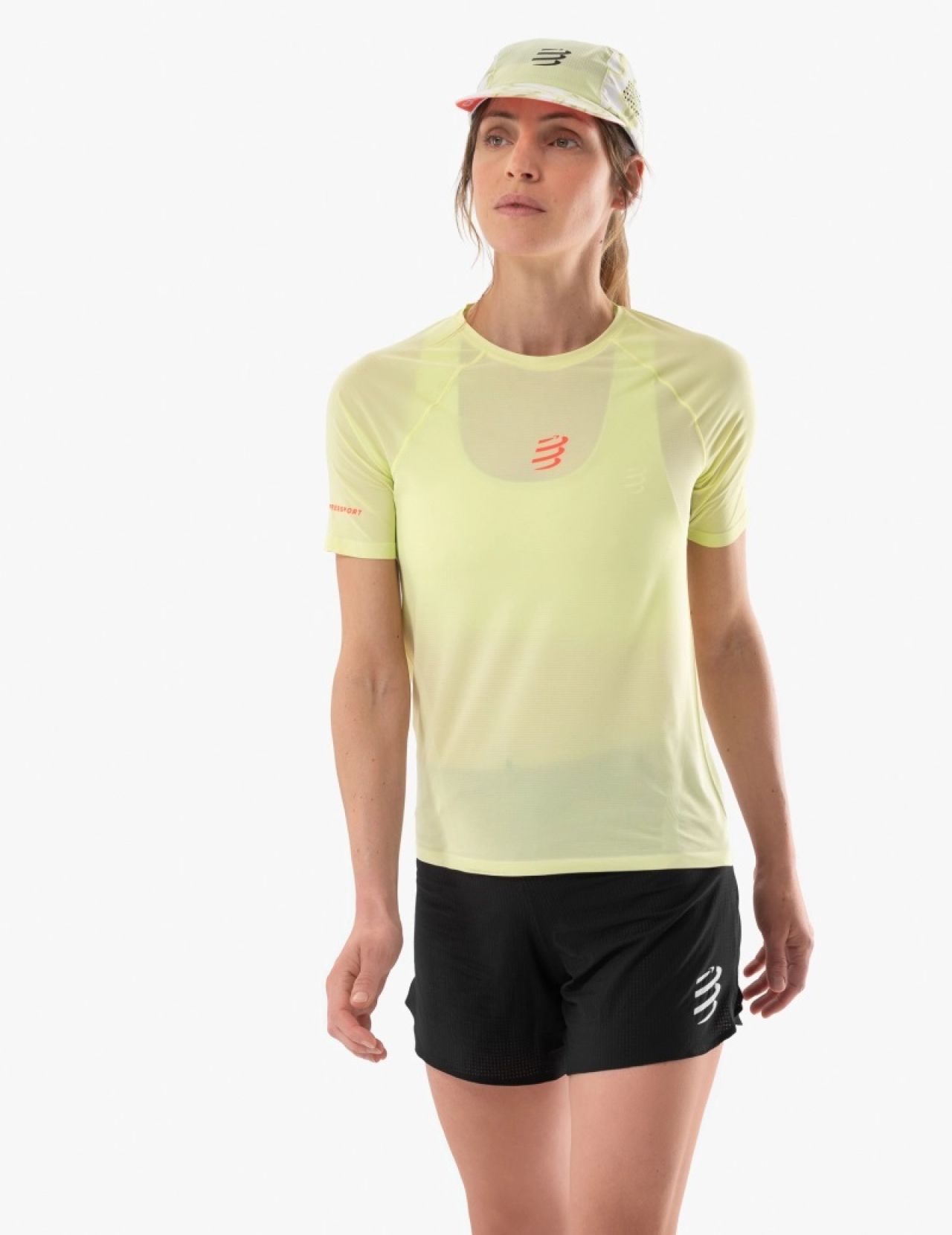 COMPRESSPORT TRAIL RACING SS TEE SHIRT  W SHADOW LIME Tee shirt de running