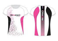 PRODUSPORT TEE SHIRT TEAM BLANC ET ROSE Tee shirt running femme pas cher