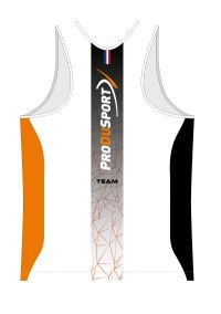 PRODUSPORT DEBARDEUR TEAM BLANC ET ORANGE Débardeur running pas cher