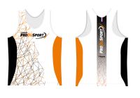PRODUSPORT DEBARDEUR TEAM BLANC ET ORANGE Débardeur running pas cher