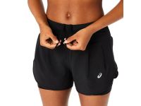 ASICS ROAD 2-N-1 3.5IN SHORT WOMEN NOIR   Short Running pas cher