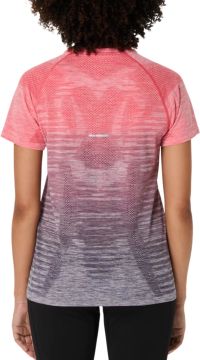 ASICS SEAMLESS SS TOP CORAL REET ET GREYUISH PURPLE  Tee shirt Running pas cher