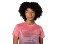 ASICS SEAMLESS SS TOP CORAL REET ET GREYUISH PURPLE  Tee shirt Running pas cher
