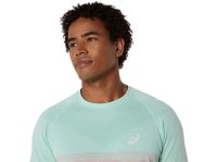 ASICS SEAMLESS SS TOP CORAL REET ET OASIS GREEN Tee shirt Running pas cher