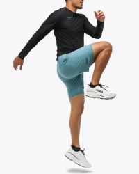 HOKA M GLIDE 7 SHORT 2IN1 MOUNTAIN FOG   Short Running pas cher