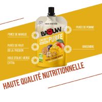 BAOUW MANGUE PASSION ET GINGEMBRE  90g Compote  énergetique pas cher