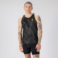 SCOTT TANK MENS RC RUN NOIR ET JAUNE Débardeur running pas cher