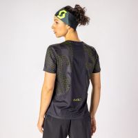 SCOTT TEE WOMEN RC RUN SS NOIR ET JAUNE Tee shirt été pas cher