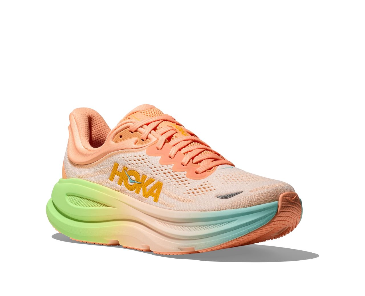 HOKA BONDI 9 FROST ET PALE TANGERINE Chaussures de running