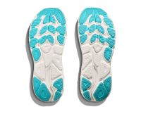 HOKA CLIFTON 10 WHITE ET SKYWARD BLUE  Chaussures de running pas cher