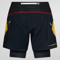 LA SPORTIVA ULTRA DISTANCE SHORTS BLACK ET YELLOW Short de trail pas cher
