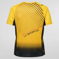 LA SPORTIVA WAVE TEE SHIRT  BLACK ET YELLOW Tee shirt running pas cher