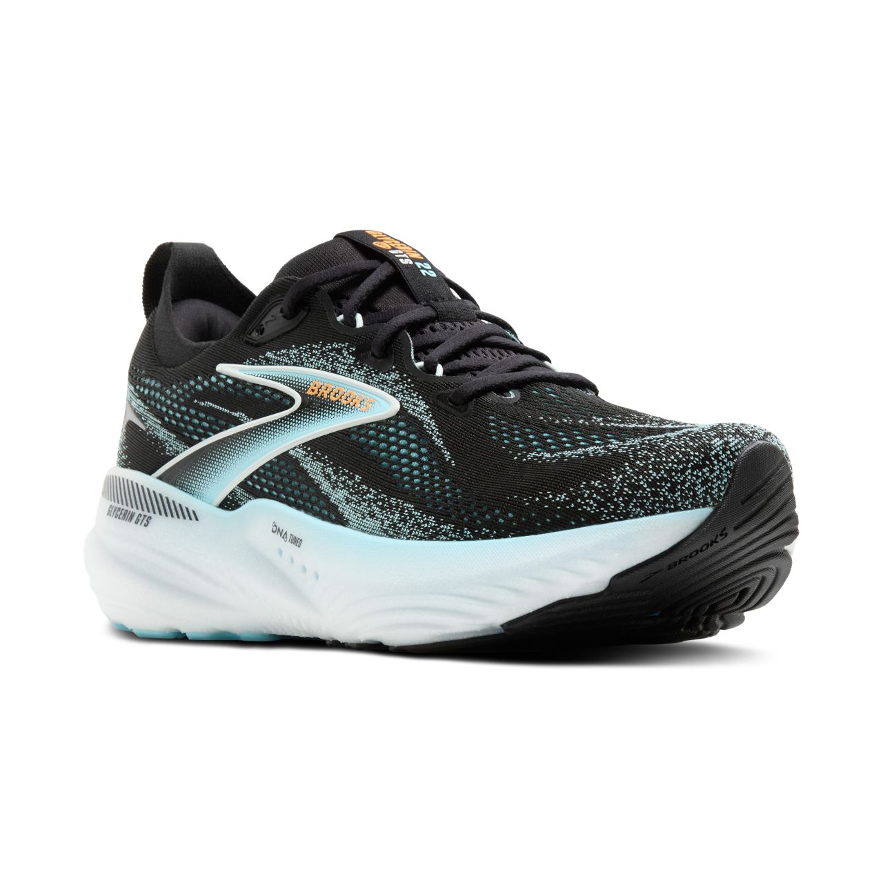 BROOKS GLYCERIN 22 GTS BLACK ATOMIZER ET BLAZING ORANGE   Chaussures de running