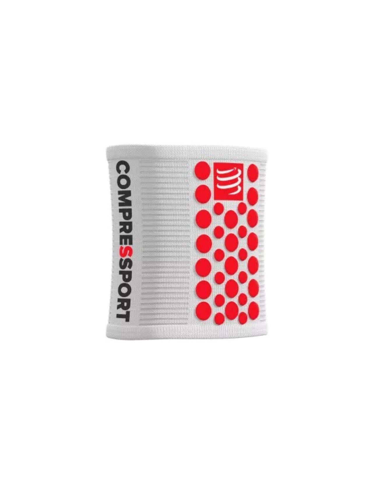 COMPRESSPORT SWEATBANDS 3D DOTS WHITE ET RED  Poignet éponge
