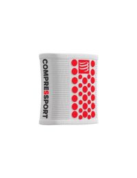 COMPRESSPORT SWEATBANDS 3D DOTS WHITE ET RED  Poignet éponge