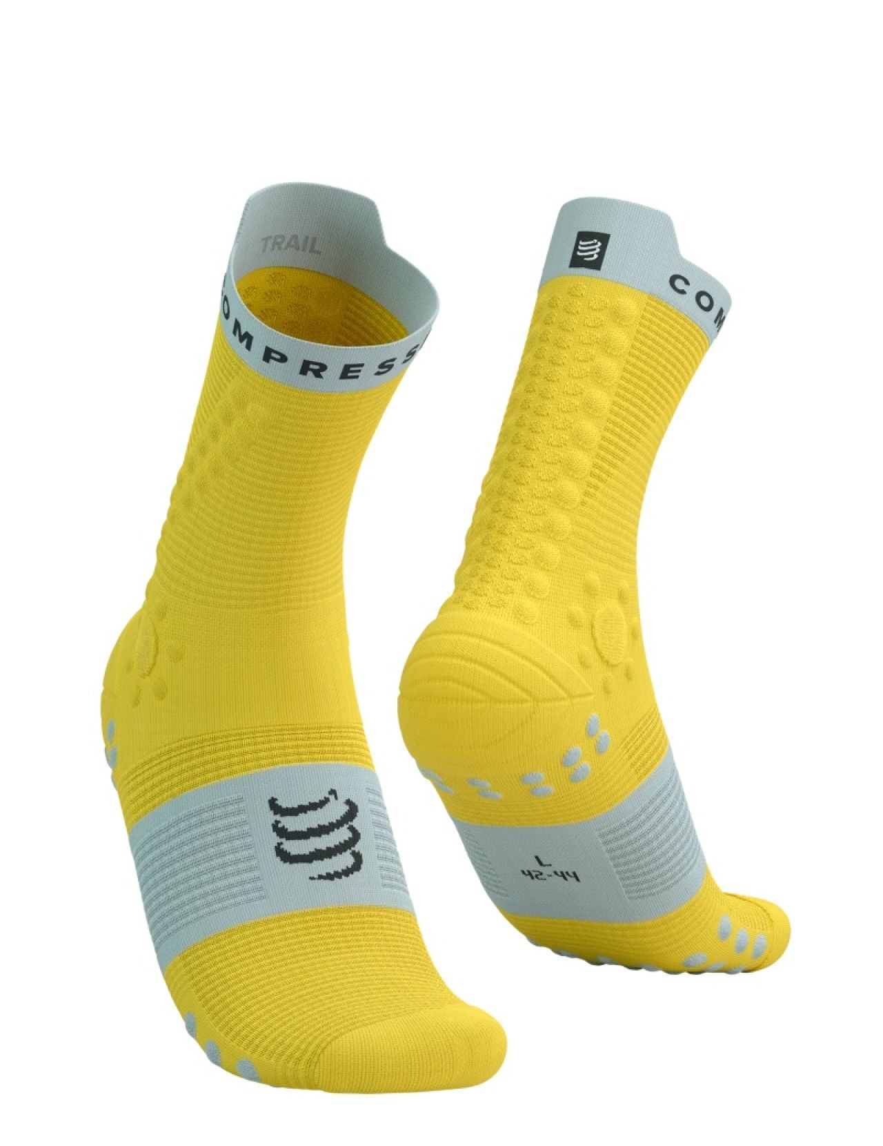 COMPRESSPORT PRO RACING SOCKS V4.0 MAIZE ET DAWN BLUE  Chaussettes running