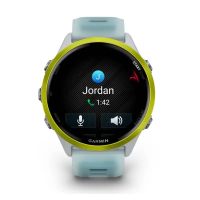 GARMIN FORERUNNER 570 ALUINIUM JAUNE AVEC BRACELET BLANC TRANSLUCIDE ET TURQUOISE  47mm pas cher