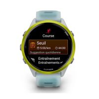 GARMIN FORERUNNER 570 ALUINIUM JAUNE AVEC BRACELET BLANC TRANSLUCIDE ET TURQUOISE  47mm pas cher