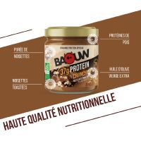 BAOUW PATE A TARTINER PROTEINEE CRUNCHY PRALINE ET NOISETTES 200g pâte à tartiner pas cher