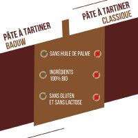 BAOUW PATE A TARTINER PROTEINEE CRUNCHY PRALINE ET NOISETTES 200g pâte à tartiner pas cher