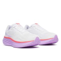SAUCONY RIDE 18 WHITE ET CORAL Chaussures running pas cher