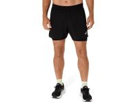 ASICS CORE 2-N-1 5INCH SHORT BLACK Short Running pas cher