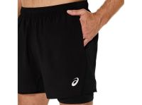 ASICS CORE 2-N-1 5INCH SHORT BLACK Short Running pas cher