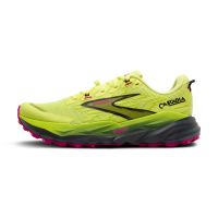 BROOKS CASCADIA 19 SUNNY LIME , BLACK ET MAGENTA  Chaussures de trail pas cher