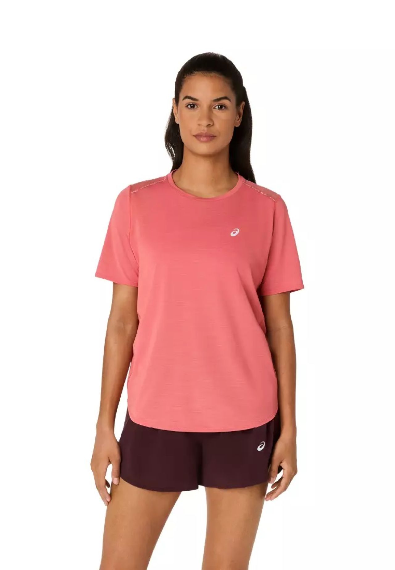 ASICS ROAD SS TOP DARK PINK CLAY  Tee shirt Running