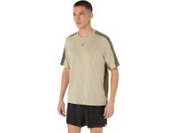 ASICS FUJITRAIL ELITE SS TOP KHAKI ET MANTLE GREEN Tee shirt Running pas cher