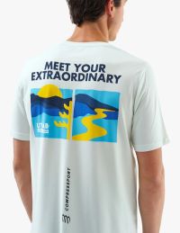 COMPRESSPORT TRAINING SS TEE SHIRT UTMB ICE FLOW BLUE Tee shirt de running pas cher