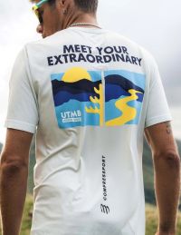 COMPRESSPORT TRAINING SS TEE SHIRT UTMB ICE FLOW BLUE Tee shirt de running pas cher