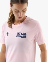 COMPRESSPORT TRAINING SS TEE SHIRT UTMB ROSEATE Tee shirt de running pas cher