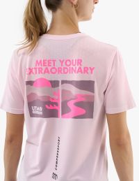 COMPRESSPORT TRAINING SS TEE SHIRT UTMB ROSEATE Tee shirt de running pas cher