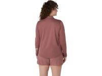 ASICS ICON DEMI ZIP LS TOP RUBBLE RED Running pas cher