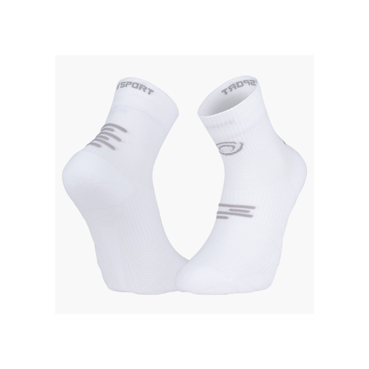 BV SPORT CHAUSSETTES RUN MARATHON MID WHITE Chaussettes de running