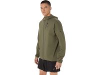ASICS FUJITRAIL ELITE WATERPROOF JACKET MANTLE GREEN Tee shirt Running pas cher