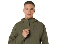ASICS FUJITRAIL ELITE WATERPROOF JACKET MANTLE GREEN Tee shirt Running pas cher