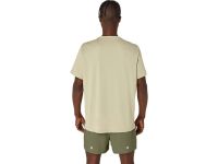 ASICS FUJITRAIL LOGO SS TOP KHAKI Tee shirt Running pas cher