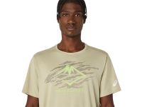 ASICS FUJITRAIL LOGO SS TOP KHAKI Tee shirt Running pas cher