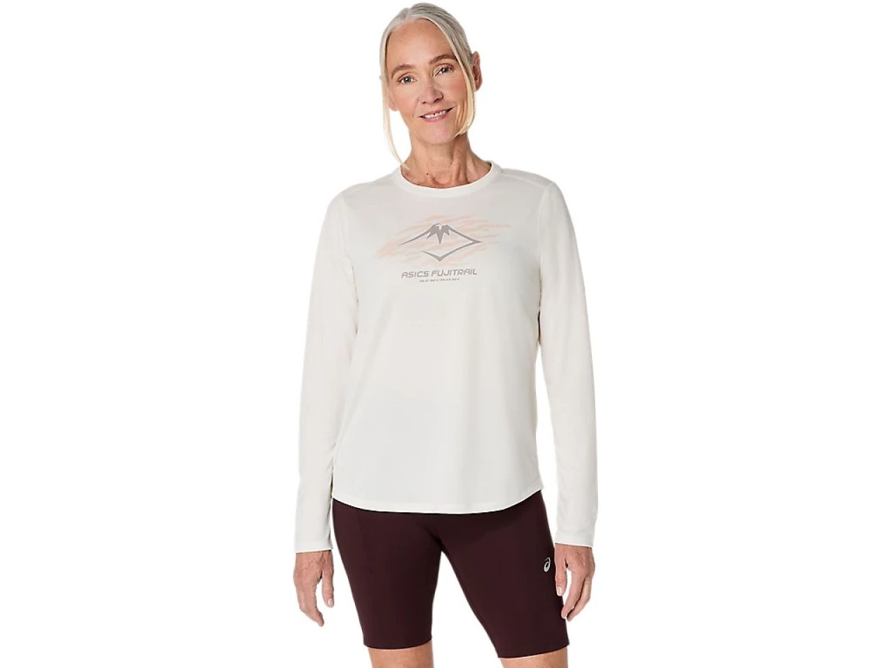 ASICS FUJITRAIL LOGO LS TOP CREAM  Tee shirt  running