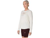 ASICS FUJITRAIL LOGO LS TOP CREAM  Tee shirt  running pas cher