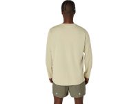 ASICS FUJITRAIL LOGO LS TOP KHAKI  Tee shirt  running pas cher