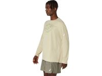 ASICS FUJITRAIL LOGO LS TOP KHAKI  Tee shirt  running pas cher