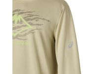 ASICS FUJITRAIL LOGO LS TOP KHAKI  Tee shirt  running pas cher