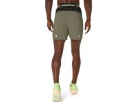 ASICS FUJITRAIL ALL OVER PRINT 5IN SHORT MANTLE GREEN Short Running pas cher