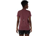 ASICS ROAD SEAMLESS SS TOP DARK CURRANT Tee shirt  running pas cher